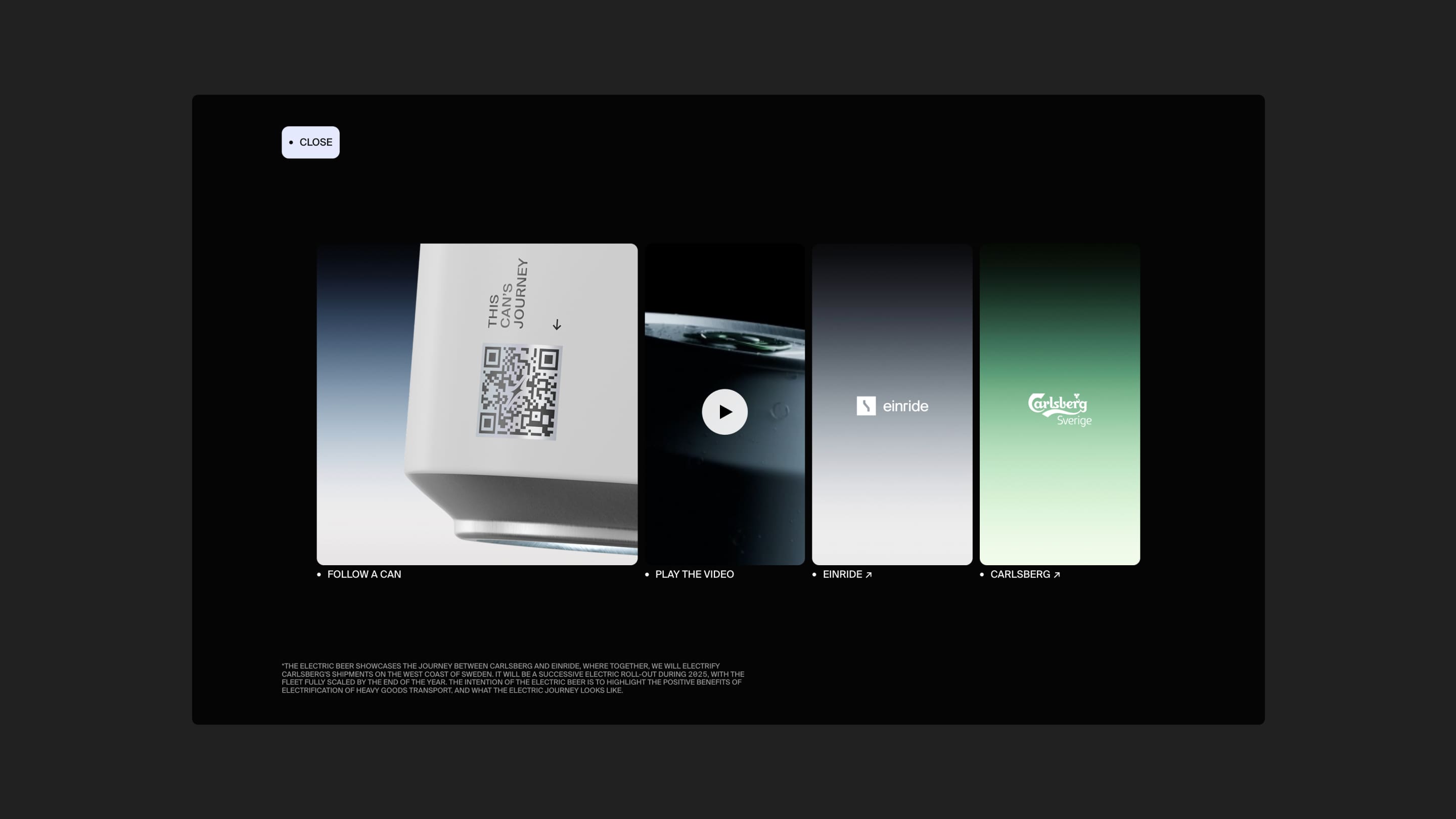 Einride x Carlsberg Electric beer campaign site